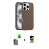 MARSİLYAN™- iPhone 16 Pro Max Kılıf Yankı Form Serisi - Siyah Buffer Cam Ekran Koruyucu + Siyah Raze Metal Kamera Lens