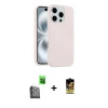 MARSİLYAN™- iPhone 16 Pro Max Kılıf Yankı Form Serisi - Siyah Buffer Cam Ekran Koruyucu + Siyah Raze Metal Kamera Lens