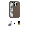 MARSİLYAN™- iPhone 16 Pro Max Kılıf Yankı Form Serisi - Siyah Buffer Cam Ekran Koruyucu + Titanyum Gri Bilvis Titan Kamera Lens