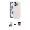MARSİLYAN™- iPhone 16 Pro Max Kılıf Yankı Form Serisi - Siyah Buffer Cam Ekran Koruyucu + Titanyum Gri Bilvis Titan Kamera Lens