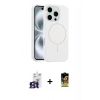 MARSİLYAN™- iPhone 16 Pro Max Kılıf Yankı Form Serisi - Siyah Buffer Cam Ekran Koruyucu + Titanyum Gri Bilvis Titan Kamera Lens