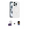 MARSİLYAN™- iPhone 16 Pro Max Kılıf Yankı Form Serisi - Siyah Buffer Hayalet Cam Ekran Koruyucu + Bilvis Titan Kamera Lens - SH