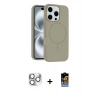 MARSİLYAN™- iPhone 16 Pro Max Kılıf Yankı Form Serisi - Siyah Buffer Hayalet Cam Ekran Koruyucu + Pers Alüminyum Kamera Lens - GS