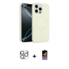MARSİLYAN™- iPhone 16 Pro Max Kılıf Yankı Form Serisi - Siyah Buffer Hayalet Cam Ekran Koruyucu + Pers Alüminyum Kamera Lens - GS