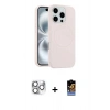 MARSİLYAN™- iPhone 16 Pro Max Kılıf Yankı Form Serisi - Siyah Buffer Hayalet Cam Ekran Koruyucu + Pers Alüminyum Kamera Lens - GS