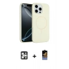 MARSİLYAN™- iPhone 16 Pro Max Kılıf Yankı Form Serisi - Siyah Buffer Hayalet Cam Ekran Koruyucu + PVD Metal Kamera Lens - GS