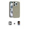 MARSİLYAN™- iPhone 16 Pro Max Kılıf Yankı Form Serisi - Siyah Buffer Hayalet Cam Ekran Koruyucu + PVD Metal Kamera Lens - GS