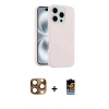 MARSİLYAN™- iPhone 16 Pro Max Kılıf Yankı Form Serisi - Siyah Buffer Hayalet Cam Ekran Koruyucu + Pers Alüminyum Kamera Lens - CLTM