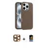 MARSİLYAN™- iPhone 16 Pro Max Kılıf Yankı Form Serisi - Siyah Buffer Hayalet Cam Ekran Koruyucu + Pers Alüminyum Kamera Lens - CLTM