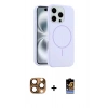 MARSİLYAN™- iPhone 16 Pro Max Kılıf Yankı Form Serisi - Siyah Buffer Hayalet Cam Ekran Koruyucu + Pers Alüminyum Kamera Lens - CLTM