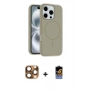 MARSİLYAN™- iPhone 16 Pro Max Kılıf Yankı Form Serisi - Siyah Buffer Hayalet Cam Ekran Koruyucu + Pers Alüminyum Kamera Lens - CLTM