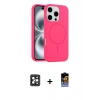 MARSİLYAN™- iPhone 16 Pro Max Kılıf Yankı Form Serisi - Siyah Buffer Hayalet Cam Ekran Koruyucu + PVD Metal Kamera Lens - SH