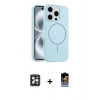 MARSİLYAN™- iPhone 16 Pro Max Kılıf Yankı Form Serisi - Siyah Buffer Hayalet Cam Ekran Koruyucu + PVD Metal Kamera Lens - SH