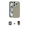 MARSİLYAN™- iPhone 16 Pro Max Kılıf Yankı Form Serisi - Siyah Buffer Hayalet Cam Ekran Koruyucu + PVD Metal Kamera Lens - SH