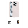 MARSİLYAN™- iPhone 16 Pro Max Kılıf Yankı Form Serisi - Siyah Buffer Hayalet Cam Ekran Koruyucu + PVD Metal Kamera Lens - SH