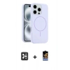 MARSİLYAN™- iPhone 16 Pro Max Kılıf Yankı Form Serisi - Siyah Buffer Hayalet Cam Ekran Koruyucu + PVD Metal Kamera Lens - SH