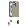 MARSİLYAN™- iPhone 16 Pro Max Kılıf Yankı Form Serisi - Siyah Buffer Hayalet Cam Ekran Koruyucu + Raze Metal Kamera Lens - NLGY