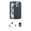 MARSİLYAN™- iPhone 16 Pro Max Kılıf Yankı Form Serisi - Siyah Buffer Hayalet Cam Ekran Koruyucu + Raze Metal Kamera Lens - BZ