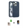 MARSİLYAN™- iPhone 16 Pro Max Kılıf Yankı Form Serisi - Siyah Buffer Hayalet Cam Ekran Koruyucu + Raze Metal Kamera Lens - NLGY