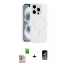 MARSİLYAN™- iPhone 16 Pro Max Kılıf Yankı Form Serisi - Siyah Buffer Hayalet Cam Ekran Koruyucu + Raze Metal Kamera Lens - NLGY