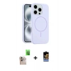 MARSİLYAN™- iPhone 16 Pro Max Kılıf Yankı Form Serisi - Siyah Buffer Hayalet Cam Ekran Koruyucu + Raze Metal Kamera Lens - NLGY