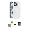 MARSİLYAN™- iPhone 16 Pro Max Kılıf Yankı Form Serisi - Siyah Buffer Hayalet Cam Ekran Koruyucu + Raze Metal Kamera Lens - CLTM