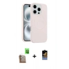MARSİLYAN™- iPhone 16 Pro Max Kılıf Yankı Form Serisi - Siyah Buffer Hayalet Cam Ekran Koruyucu + Raze Metal Kamera Lens - CLTM