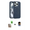 MARSİLYAN™- iPhone 16 Pro Max Kılıf Yankı Form Serisi - Siyah Buffer Hayalet Cam Ekran Koruyucu + Raze Metal Kamera Lens - CLTM