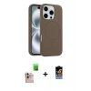 MARSİLYAN™- iPhone 16 Pro Max Kılıf Yankı Form Serisi - Siyah Buffer Hayalet Cam Ekran Koruyucu + Raze Metal Kamera Lens - NLGY