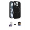 MARSİLYAN™- iPhone 16 Pro Max Kılıf Yankı Form Serisi - Siyah Buffer Hayalet Cam Ekran Koruyucu + Bilvis Titan Kamera Lens - TMGI