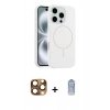 MARSİLYAN™- iPhone 16 Pro Max Kılıf Yankı Form Serisi - Siyah Joko Magic 5D Cam + Pers Alüminyum Kamera Lens - CLTM
