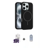 MARSİLYAN™- iPhone 16 Pro Max Kılıf Yankı Form Serisi - Siyah Joko Magic 5D Cam + Bilvis Titan Kamera Lens - SH