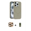 MARSİLYAN™- iPhone 16 Pro Max Kılıf Yankı Form Serisi - Siyah Joko Magic 5D Hayalet Cam + Pers Alüminyum Kamera Lens - CLTM