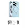 MARSİLYAN™- iPhone 16 Pro Max Kılıf Yankı Form Serisi - Siyah Joko Magic 5D Hayalet Cam + Pers Alüminyum Kamera Lens - GI