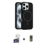 MARSİLYAN™- iPhone 16 Pro Max Kılıf Yankı Form Serisi - Siyah Joko Magic 5D Hayalet Cam + Bilvis Titan Kamera Lens - GS