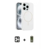 MARSİLYAN™- iPhone 16 Pro Max Kılıf Yankı Form Serisi - Siyah Joko Magic 5D Hayalet Cam + PVD Metal Kamera Lens - GS