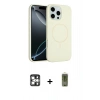 MARSİLYAN™- iPhone 16 Pro Max Kılıf Yankı Form Serisi - Siyah Joko Magic 5D Hayalet Cam + PVD Metal Kamera Lens - GS