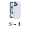 MARSİLYAN™- iPhone 16 Pro Max Kılıf Yankı Form Serisi - Siyah Joko Magic 5D Hayalet Cam + Pers Alüminyum Kamera Lens - GS