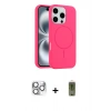 MARSİLYAN™- iPhone 16 Pro Max Kılıf Yankı Form Serisi - Siyah Joko Magic 5D Hayalet Cam + Pers Alüminyum Kamera Lens - GS