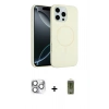 MARSİLYAN™- iPhone 16 Pro Max Kılıf Yankı Form Serisi - Siyah Joko Magic 5D Hayalet Cam + Pers Alüminyum Kamera Lens - GS