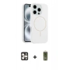 MARSİLYAN™- iPhone 16 Pro Max Kılıf Yankı Form Serisi - Siyah Joko Magic 5D Hayalet Cam + PVD Metal Kamera Lens - GD
