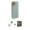 MARSİLYAN™- iPhone 16 Pro Max Kılıf Yankı Serisi - Şeffaf 360 Full Body Arka Koruyucu + Raze Metal Kamera Lens - BZ