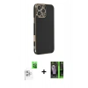MARSİLYAN™- iPhone 16 Pro Max Kılıf Yankı Serisi - Şeffaf 360 Full Body Arka Koruyucu + Raze Metal Kamera Lens - BZ