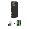 MARSİLYAN™- iPhone 16 Pro Max Kılıf Yankı Serisi - Şeffaf 360 Full Body Arka Koruyucu + Bilvis Titan Kamera Lens - GS