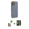 MARSİLYAN™- iPhone 16 Pro Max Kılıf Yankı Serisi - Şeffaf 360 Full Body Arka Koruyucu + Raze Metal Kamera Lens - CLTM
