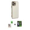 MARSİLYAN™- iPhone 16 Pro Max Kılıf Yankı Serisi - Şeffaf 360 Full Body Arka Koruyucu + Raze Metal Kamera Lens - NLGY