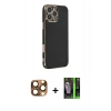 MARSİLYAN™- iPhone 16 Pro Max Kılıf Yankı Serisi - Şeffaf 360 Full Body Arka Koruyucu + Pers Alüminyum Kamera Lens - CLTM