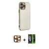 MARSİLYAN™- iPhone 16 Pro Max Kılıf Yankı Serisi - Şeffaf 360 Full Body Arka Koruyucu + Pers Alüminyum Kamera Lens - CLTM