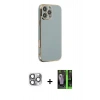 MARSİLYAN™- iPhone 16 Pro Max Kılıf Yankı Serisi - Şeffaf 360 Full Body Arka Koruyucu + Pers Alüminyum Kamera Lens - GI