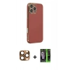 MARSİLYAN™- iPhone 16 Pro Max Kılıf Yankı Serisi - Şeffaf 360 Full Body Arka Koruyucu + Pers Alüminyum Kamera Lens - CLTM